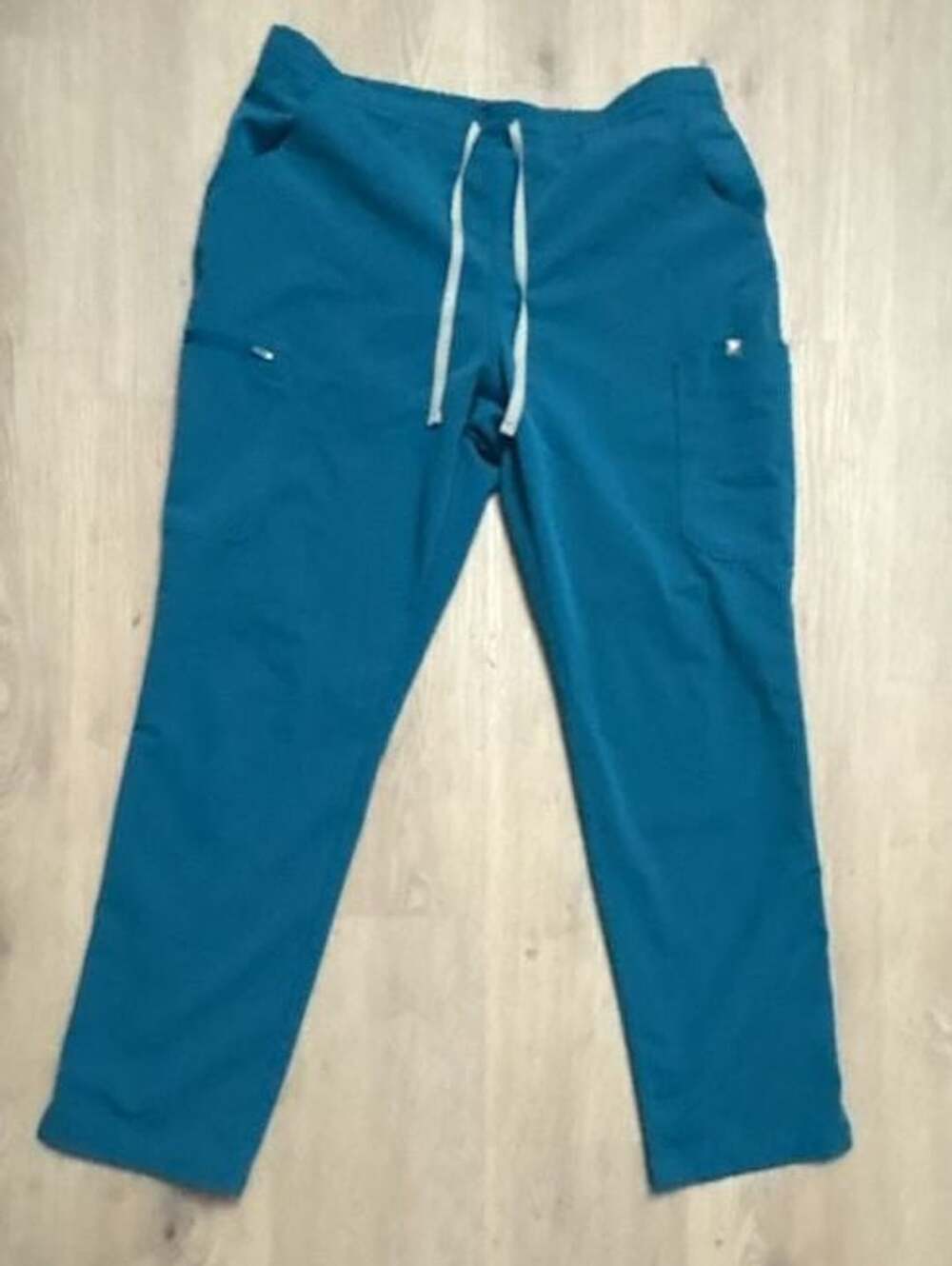 Figs Scrub Pants Size L Teal Technical Collection Drawstring